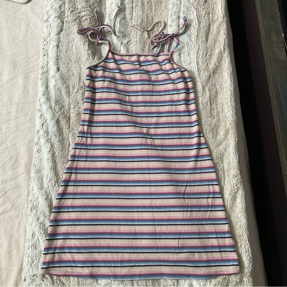 American Eagle Outfitters Striped Mini Dress - Pink and Blue